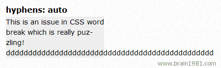 CSS3 hyphens断行作用